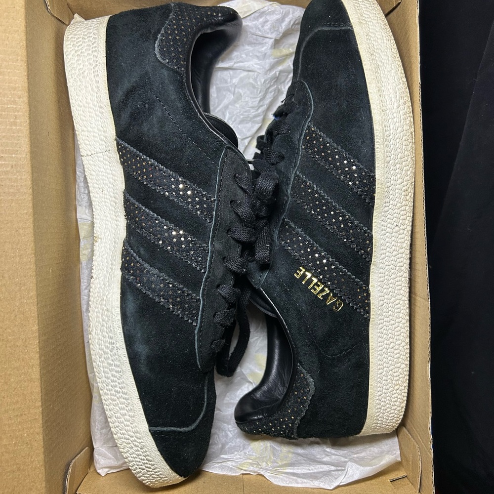 Adidas Gazelle Black Sneakers with White Sole